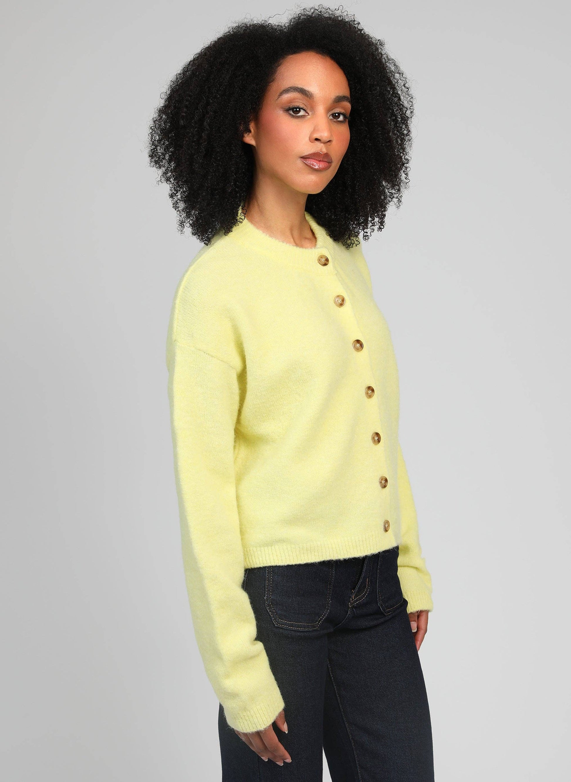 Cardigan in maglia Letiana giallo limone
