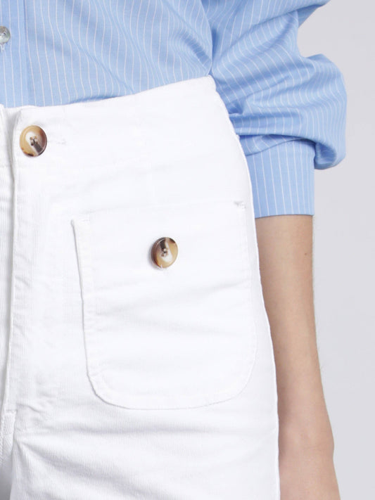Pantaloni in bombazine a vita alta