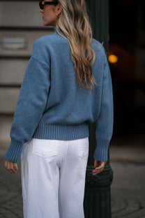 Pantaloni in twill bianchi a gamba ampia con coulisse