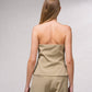 Top bustier stile gilet con bottoni frontali