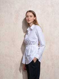 Tunica camicia in cotone con cintura