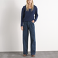 Jeans a gamba larga in denim blu