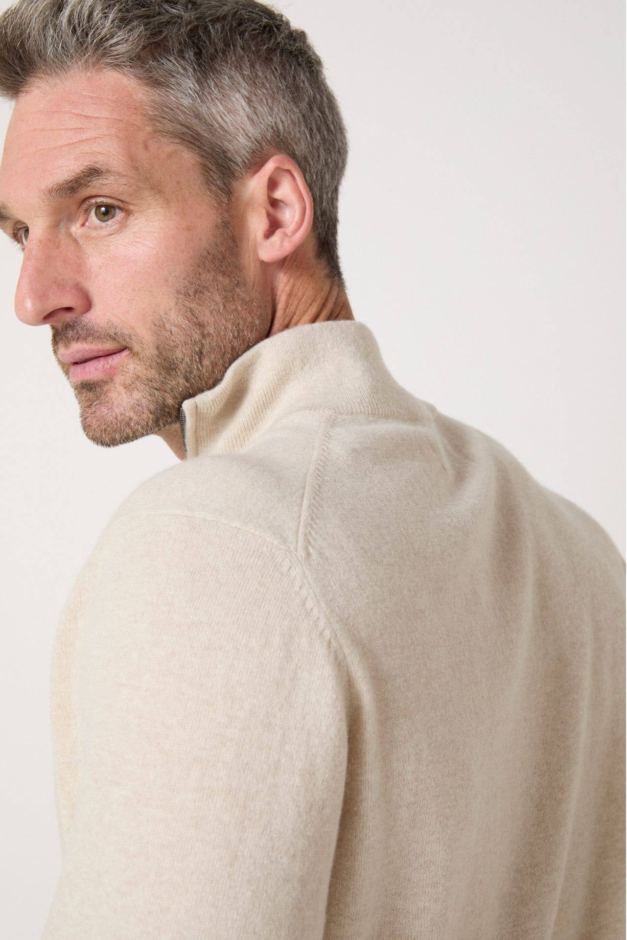 Maglione in lana merino con zip Prudent Milk