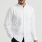 Camicia Oxford bianca con collo alla coreana