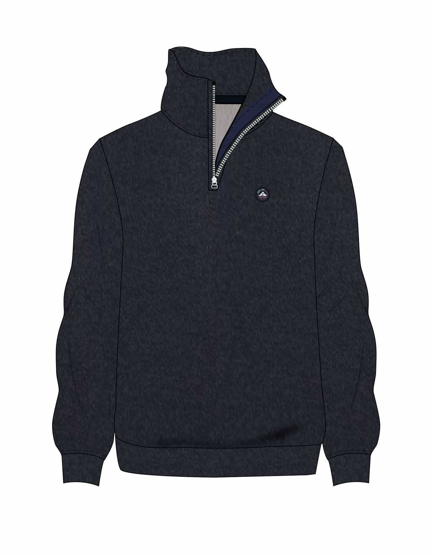 Felpa con mezza zip in misto cotone