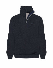 Felpa con mezza zip in misto cotone