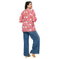 Camicetta estiva boho a fiori con maniche 3/4