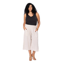 Pantaloni culotte estivi in lino e cotone curvy