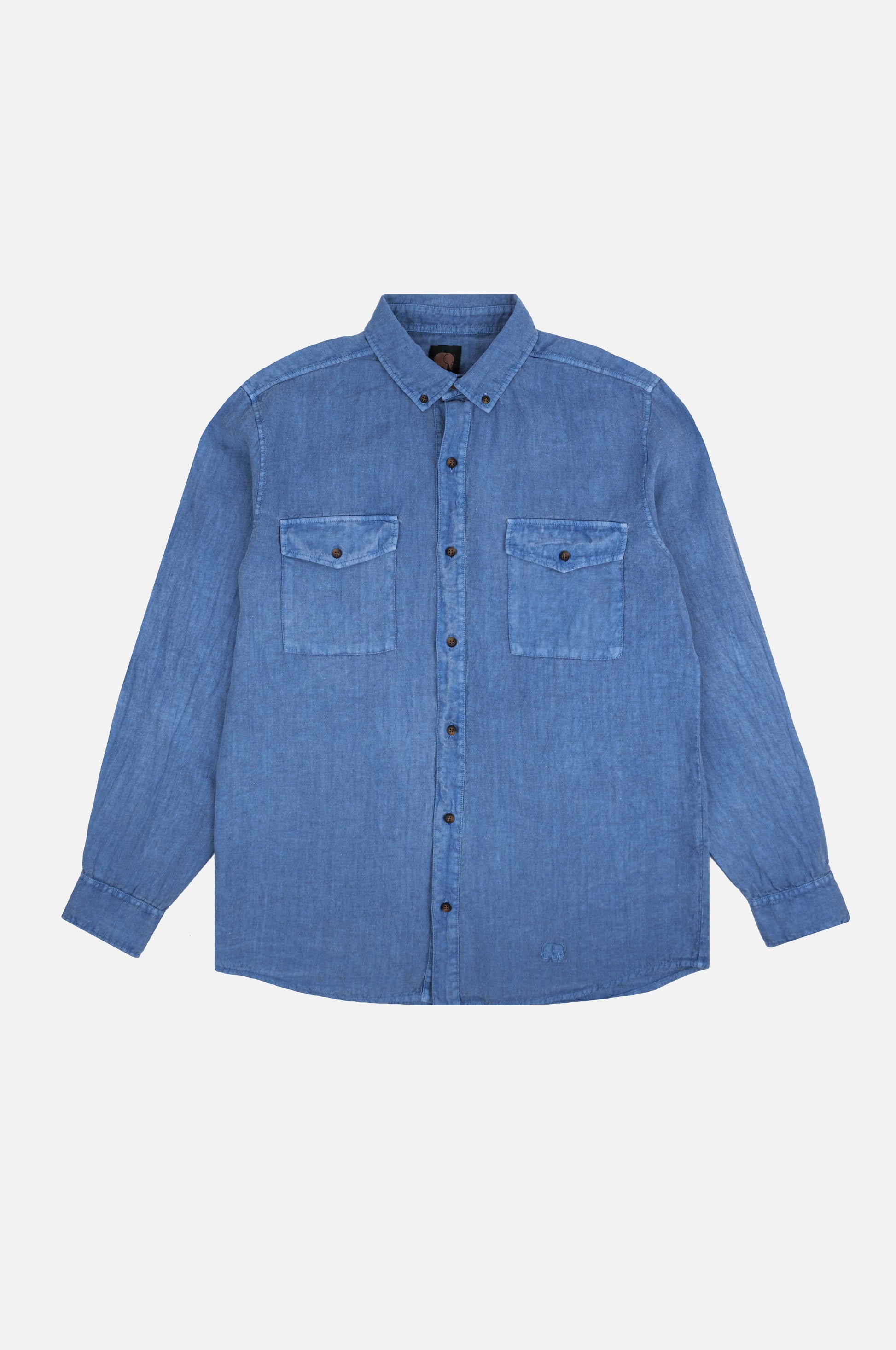 Camicia in lino San Gabriel a maniche lunghe Blu Tidepool