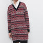 Abito in maglia jacquard con scollo a V