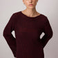 Abito lungo in maglia crochet bordeaux