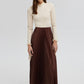 Gonna plisettata midi marrone