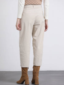 Pantaloni in velluto a coste con chiusura a clip