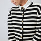 Cardigan corto a righe con bottoni dorati