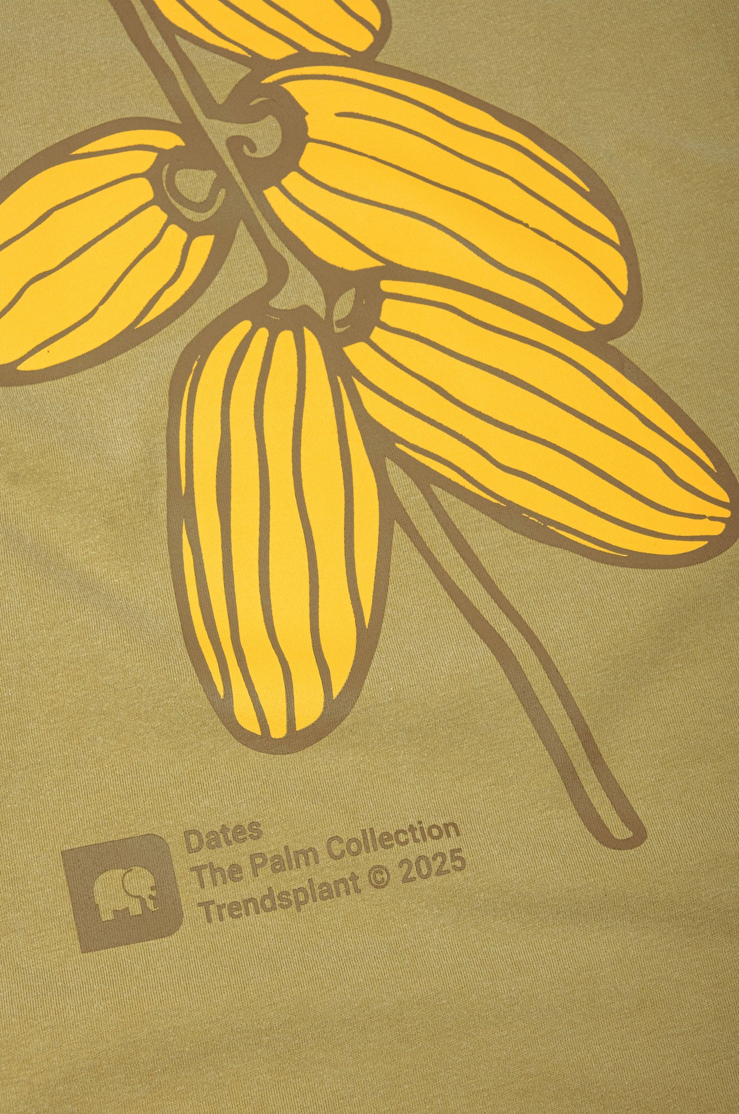 T-shirt pigmentata Datil con stampa palma dorata