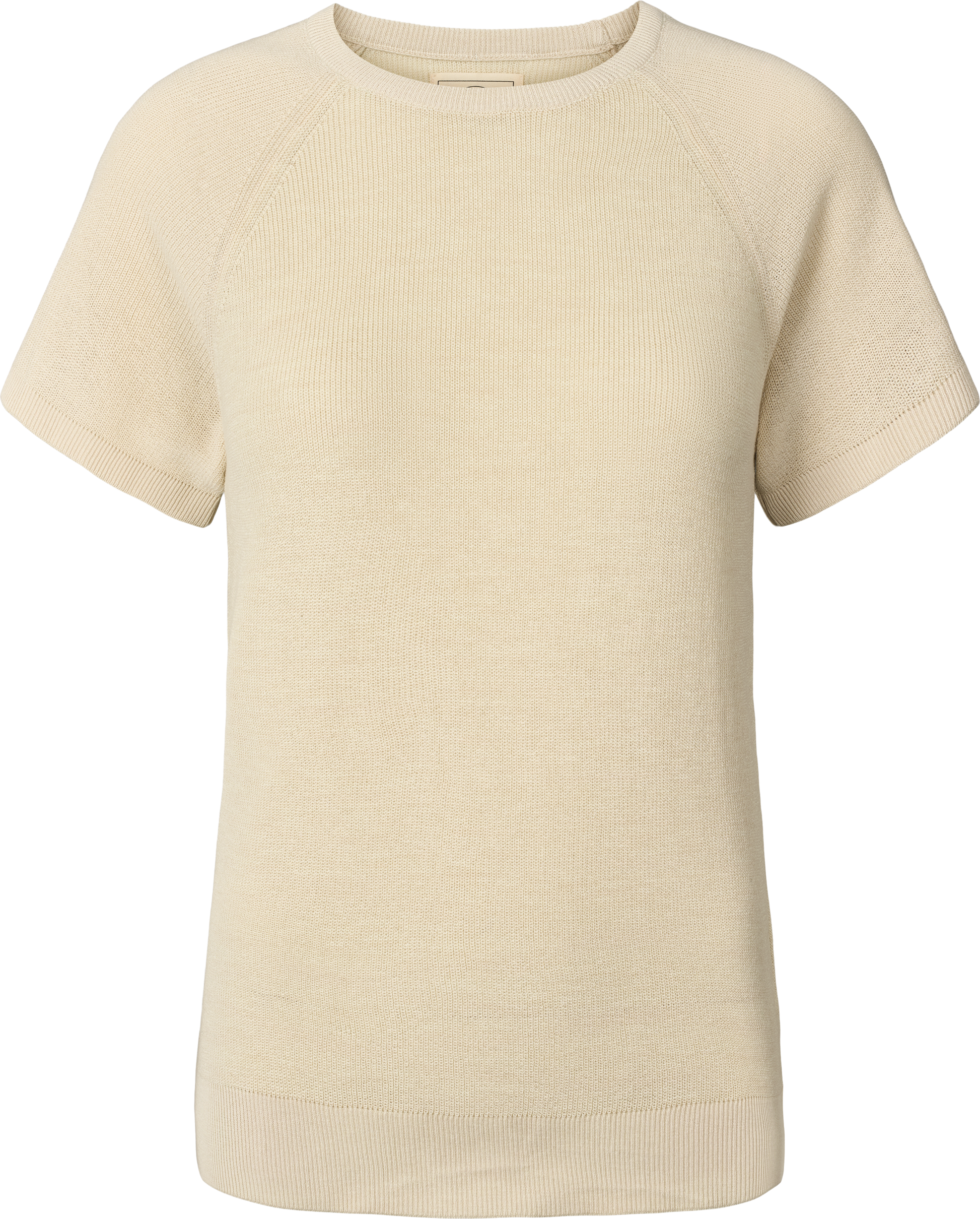 T-shirt in maglia di cotone biologico color ecrù
