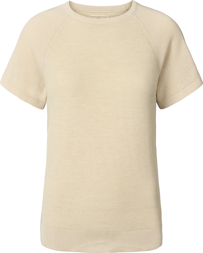 T-shirt in maglia di cotone biologico color ecrù