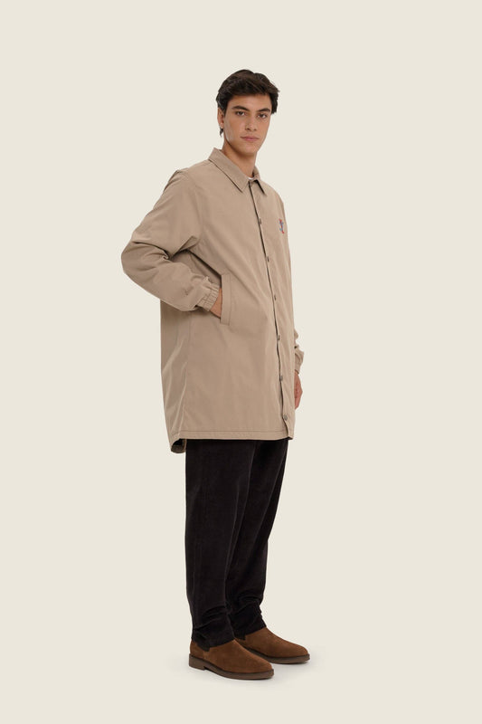 Trench classico beige unisex in cotone organico