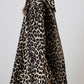Camicia oversize in cotone con stampa leopardata e polsini ampi