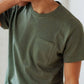 T-shirt con taschino in canapa biologica color Cipresso