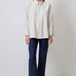 Camicia oversize a righe crema