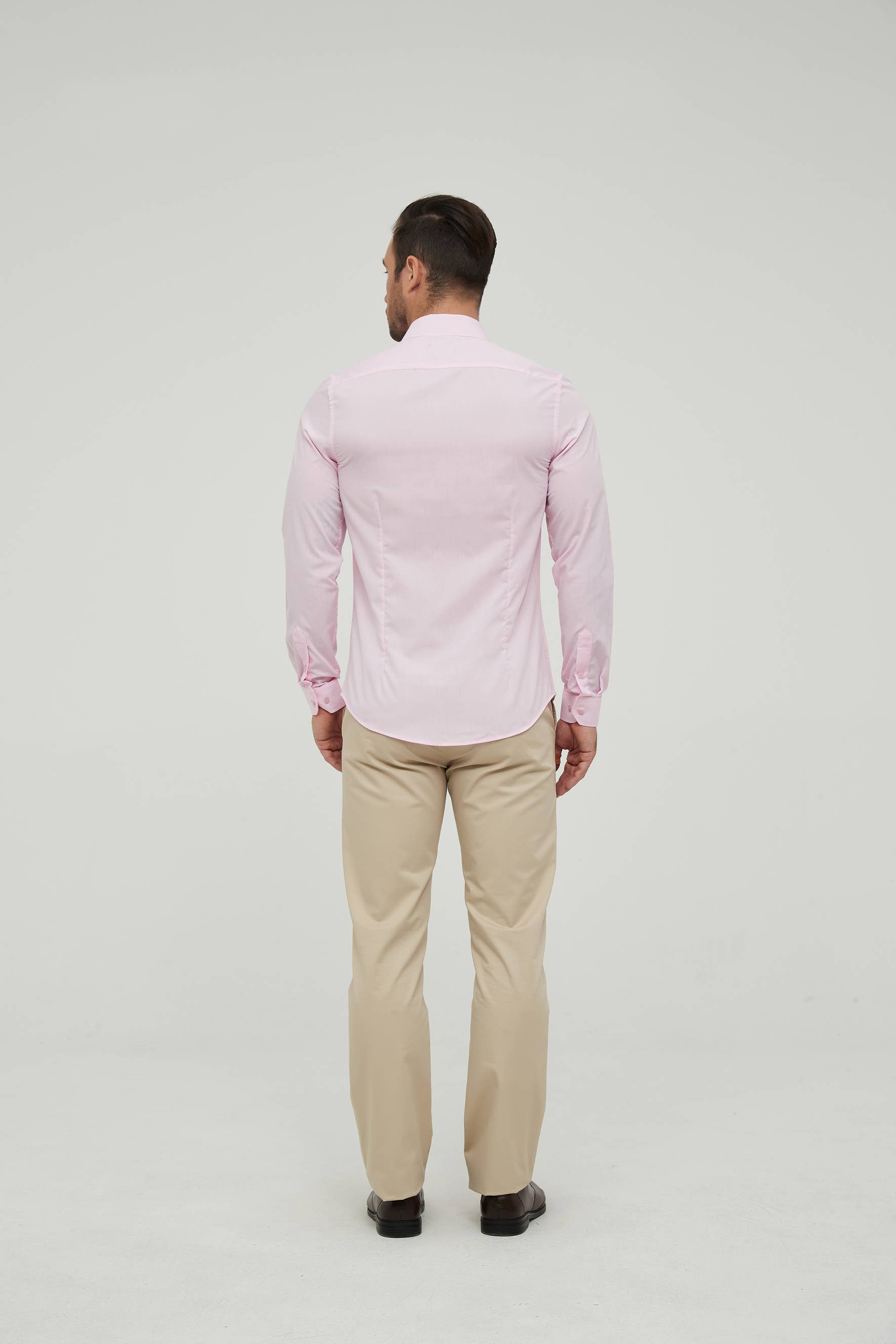 Camicia slim fit rosa da uomo