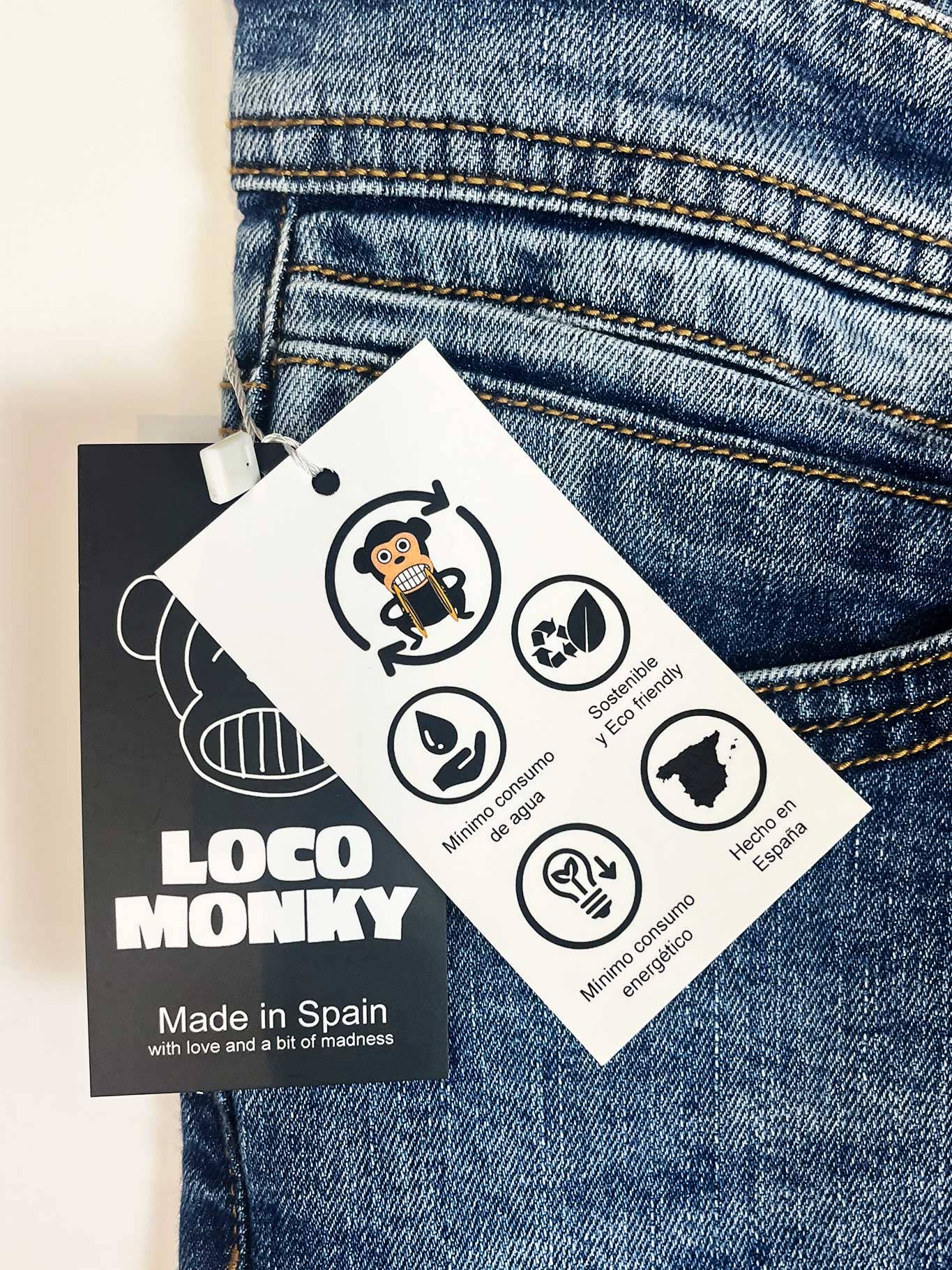 Jeans uomo Lemur Loco Monky lavaggio denim