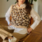 Maglia smanicata Medelin jacquard leopardata
