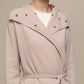 Cappotto cardigan in maglia con cintura e maxi collo