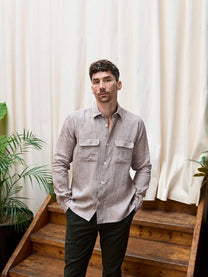 Camicia in lino Iseo marrone