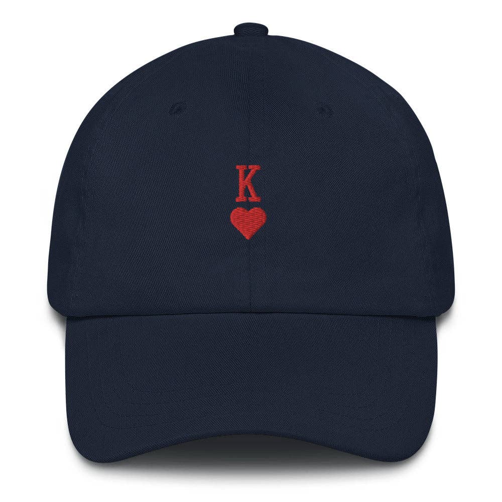 Cappellino dad hat in cotone con ricamo King e cinturino regolabile