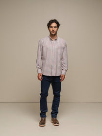 Camicia uomo a quadri in cotone misto