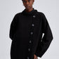 Maglione nero oversize con bottoni asimmetrici