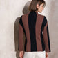 Maglione a collo alto a righe in maglia