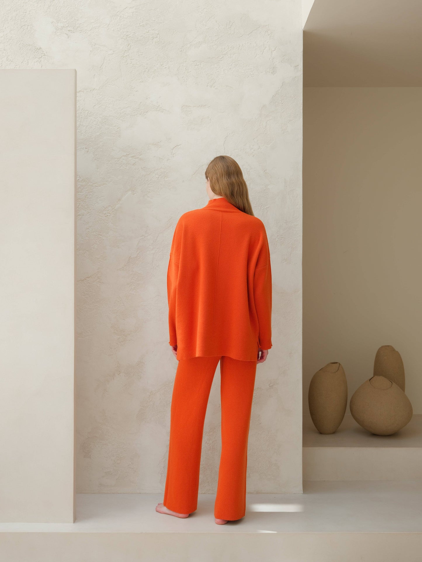 Maglione dolcevita ampio in misto cashmere