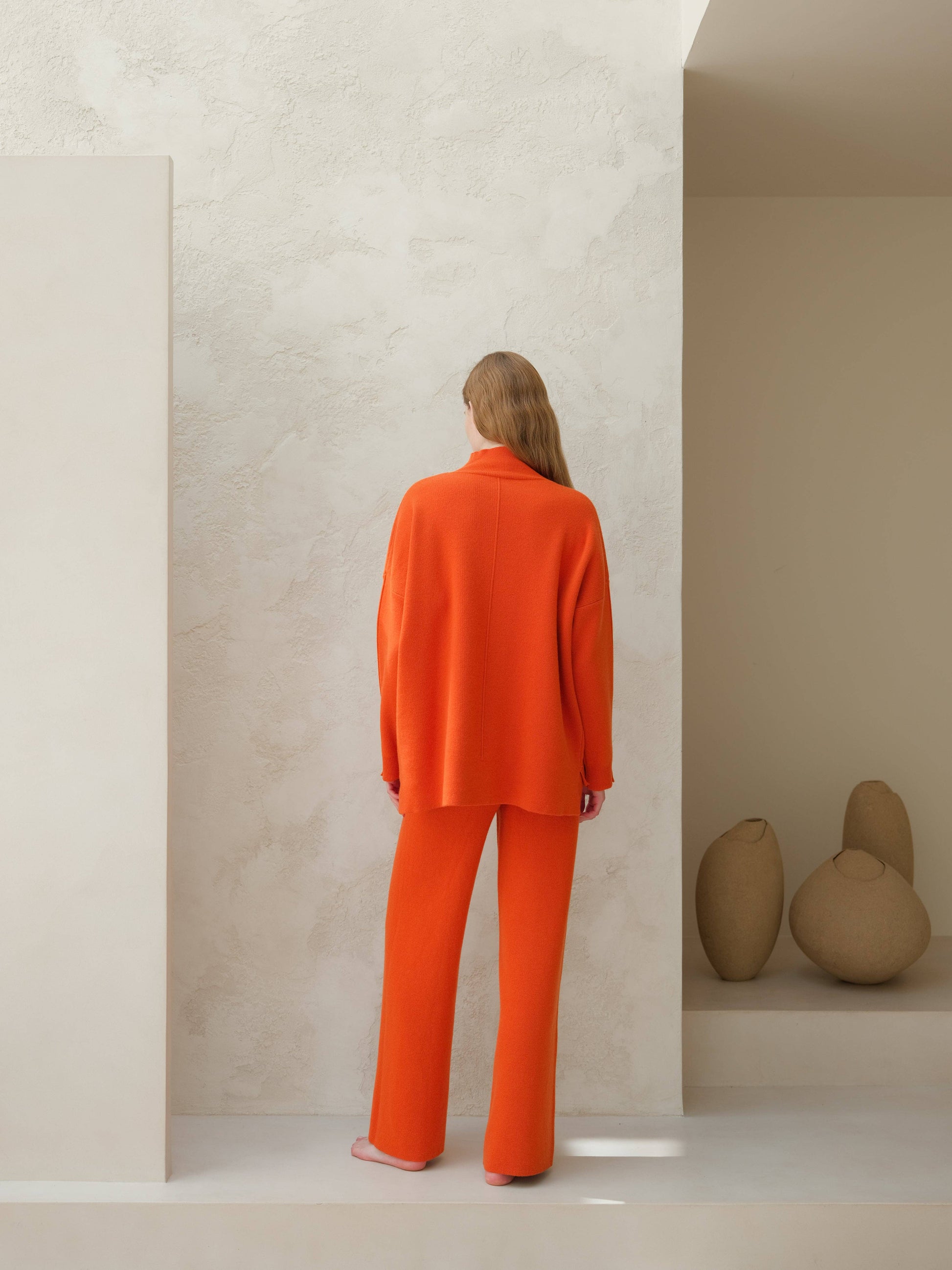 Maglione dolcevita ampio in misto cashmere