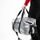 Borsa da viaggio duffle argento metallizzata