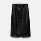 Gonna midi in ecopelle con zip frontale