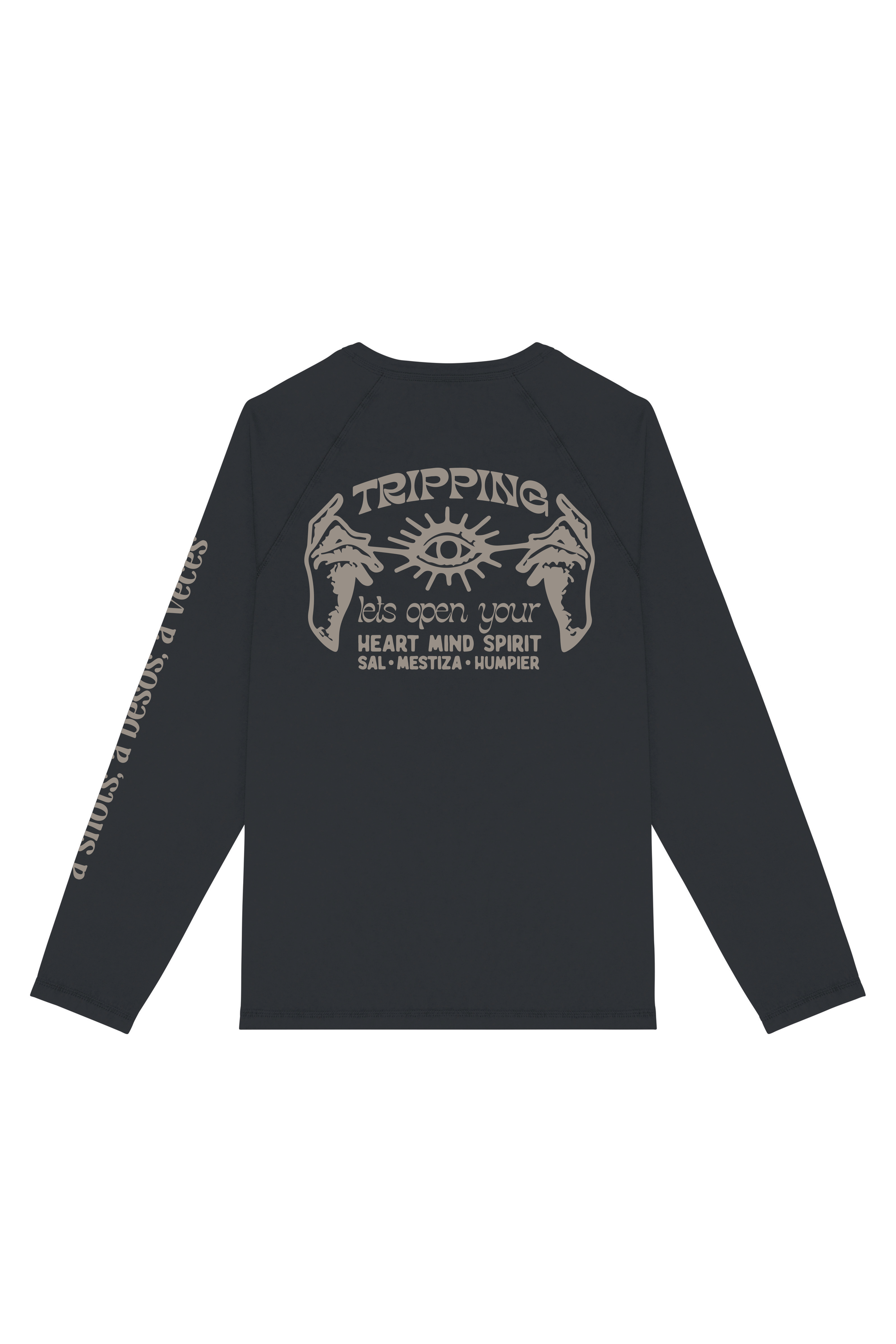 T-shirt psichedelica a manica lunga in cotone biologico