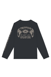 T-shirt psichedelica a manica lunga in cotone biologico