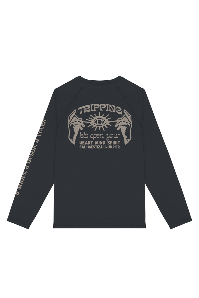 T-shirt psichedelica a manica lunga in cotone biologico