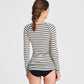 Maglia a righe stile marinaio Amalie in lana e viscosa