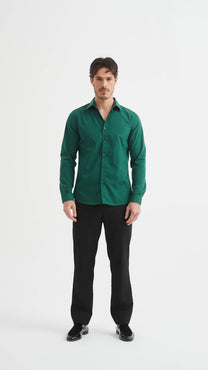 Camicia verde slim fit da uomo
