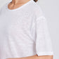T-shirt Nynne in lino bianca