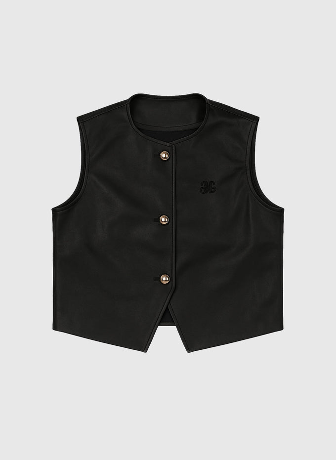 Gilet in similpelle nero Hulysse
