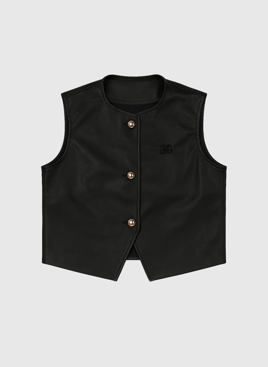 Gilet in similpelle nero Hulysse