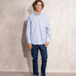 Camicia uomo a righe blu in cotone misto