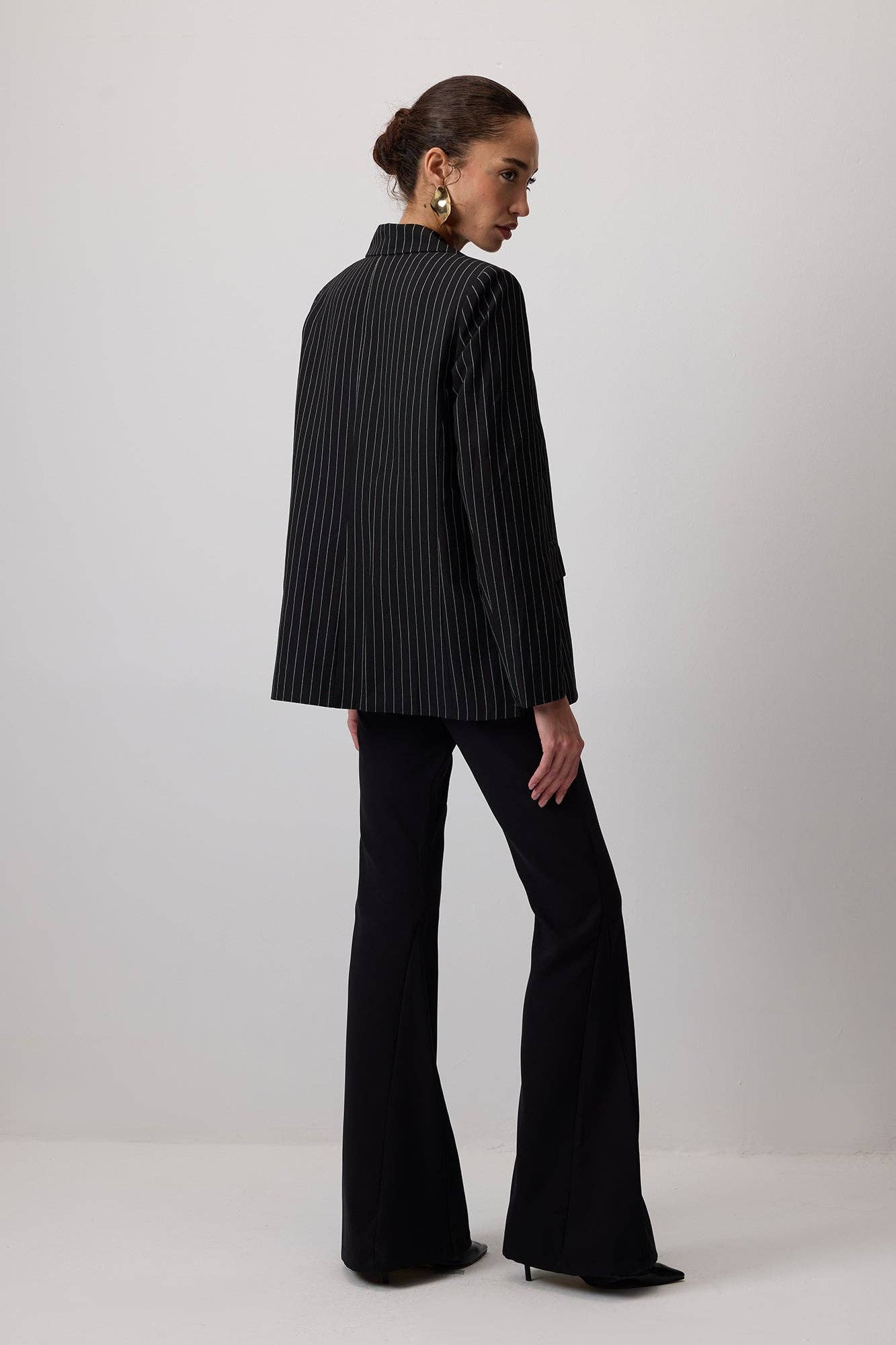 Set blazer e gilet gessato da donna