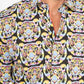Camicia slim elasticizzata con stampa tigre