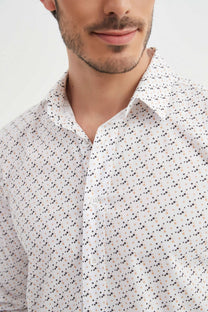 Camicia slim fit Premium con stampa geometrica